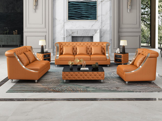 Design Living landscape Sofa set 3+2 Seater Leather sofa Living room Chesterfield