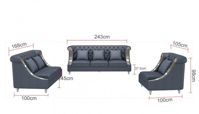 Design Living landscape Sofa set 3+2 Seater Leather sofa Living room Chesterfield