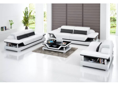 Living landscape Sofa set 221 Seater Coffee table Leather sofa Modern sofa Couch