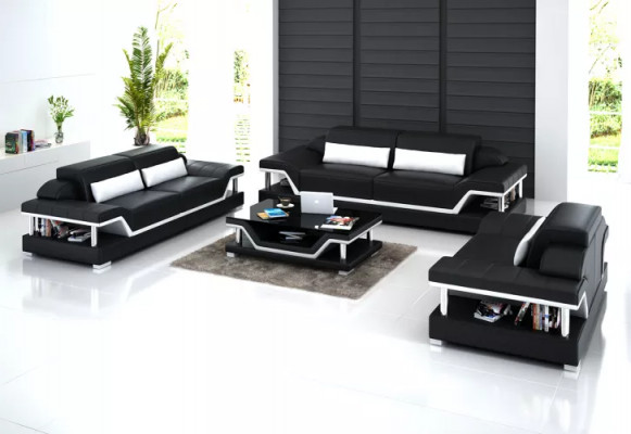 Living landscape Sofa set 221 Seater Coffee table Leather sofa Modern sofa Couch