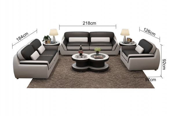 Leather sofa couch sofa set new 3+2+1 Seater Suite Design Modern Sofa + USB