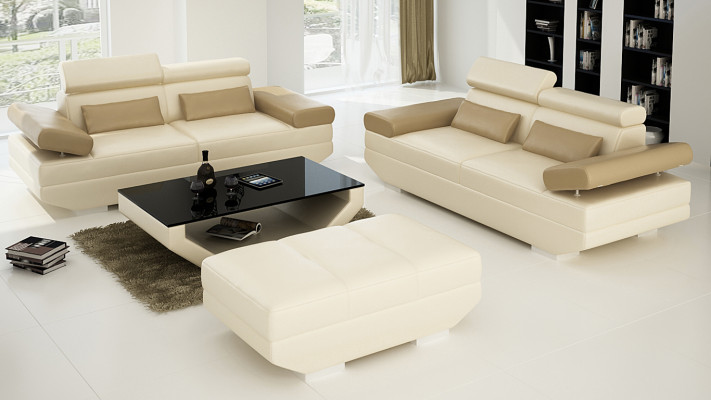 Leather Sofa Sofa with USB Living landscape 2+2 Suite Design Couch Sofa