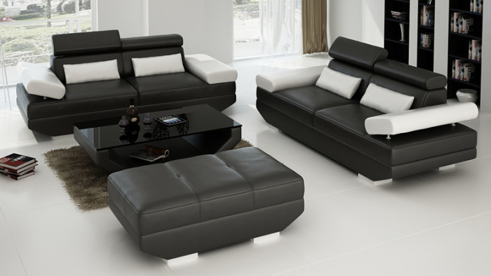 Leather Sofa Sofa with USB Living landscape 2+2 Suite Design Couch Sofa