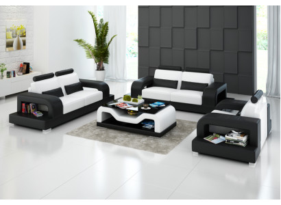 Leather sofa Couch Living landscape 3+2+1 Seater Suite Modern Design Sofa