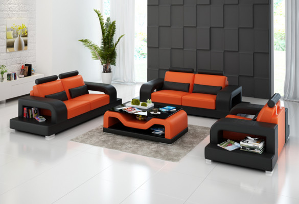 Leather sofa Couch Living landscape 3+2+1 Seater Suite Modern Design Sofa