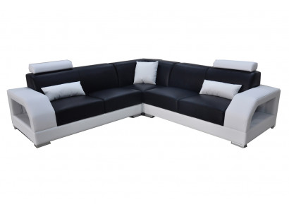 XXL Corner sofa + USB,Leather Living landscape Suite Design Modern Sofa L-shape G8001B