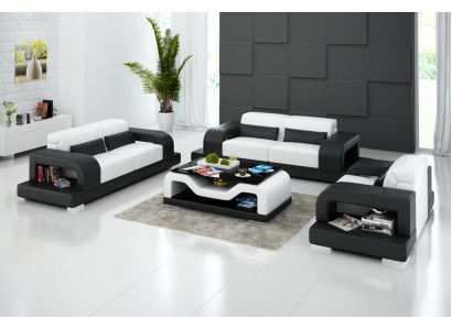 Leather sofa Couch Living landscape 3+2+1 Seater Suite Design Modern Sofa with USB