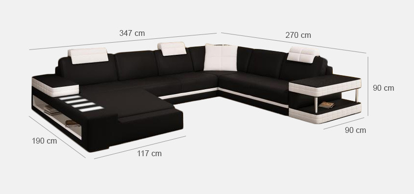 WohnComfort redefines modern aesthetics with our U-shaped corner sofa