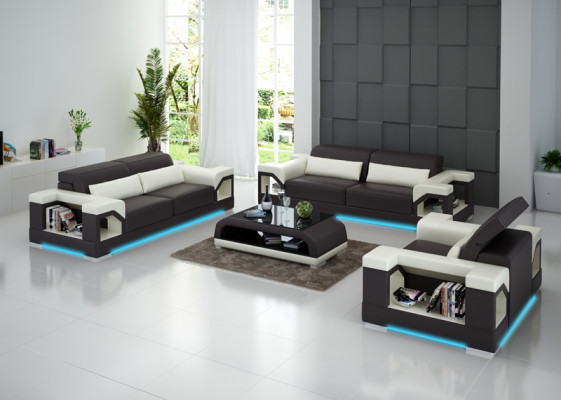 Leather sofa couch sofa set set 3+2+1 seater suite design modern sofa with USB