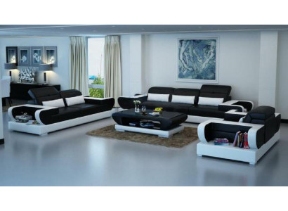 Sofa set Couch Upholstery Leather Seat Suite 3+2+1 Set Modern Sofa Detmold