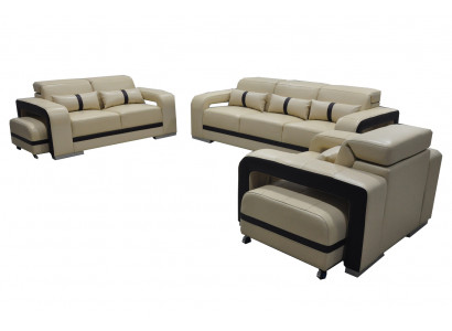 Sofa with USB,Leather Couch Upholstery Suite 3+2+1 Seat Complete Set Design new