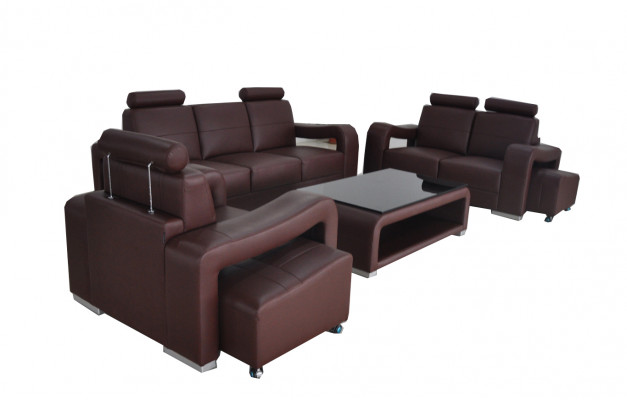 Living Leather Landscape Sofa + USB Suite Corner Sofas Seat Sets new Upholstery