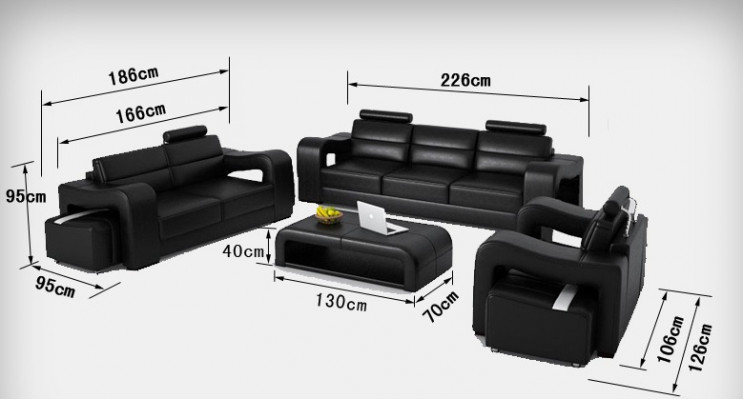 Living Leather Landscape Sofa + USB Suite Corner Sofas Seat Sets new Upholstery