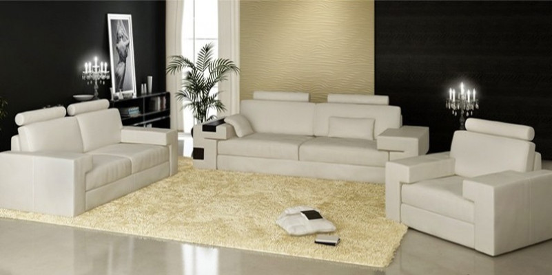 Leather Sofa USB Modern Sofa set 3+2+1 Couch Seat Upholstery Sofa Suite Set