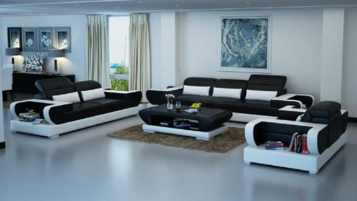 Sofa set Couch Upholstery Leather Seat Suite 3+2+1 Set Modern Sofa with USB