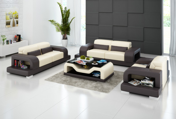 Leather sofa Couch Living landscape 3+2+1 Seater Suite Design Modern Sofa G8006D