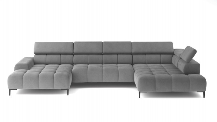 Corner sofa Textile Sofa Couch Upholstery Corner Seat Living landscape Corner group U-shape Gray