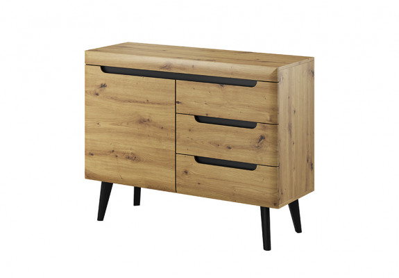 Modern Wood Chest of drawers 107cm Sideboard XXL Low Boards Living room cabinet Chests of drawers