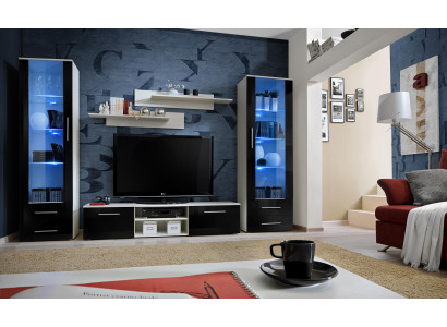 White Wall unit Living room Furniture TV Lowboard Sideboard Modern Design Furnishings