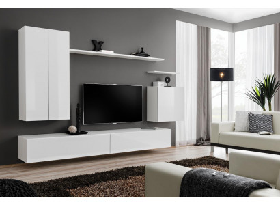 White Wall unit Design Luxury Living room furniture wall cabinet new TV stand