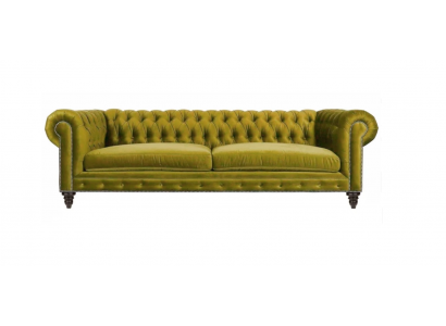 Yellow Living room Modern Chesterfield Three Seater Creative Furniture Textile Fabric xxl