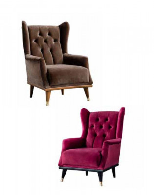 Pink Armchair Luxury Designer Living room Single Seater Cocktail Chair Wood