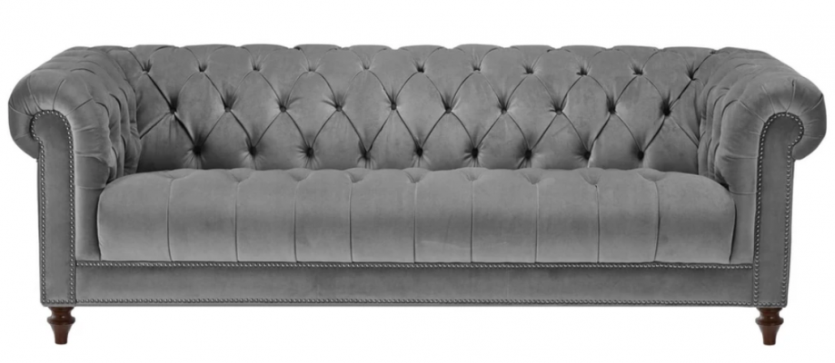 Three Seater Gray Fabric Living room Design Couches Upholstery Sofa Sofas Chesterfield