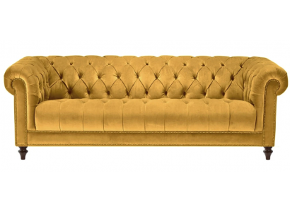 Yellow Three Seater Fabric Living room Design Couches Upholstery Sofa Sofas Chesterfield