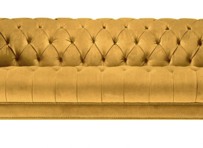 Yellow Three Seater Fabric Living room Design Couches Upholstery Sofa Sofas Chesterfield