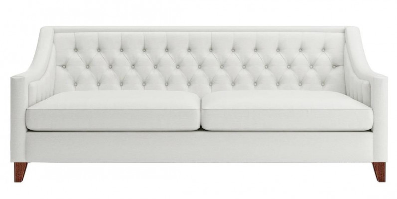 White Three Seater Chesterfield Modern Design Couch Textile Sofa new Original Furniture