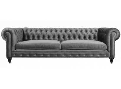 Three Seater Chesterfield Creative Furniture Textile Fabric Gray new Living room Modern