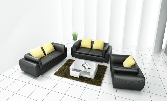 Leather sofa with USB Living landscape 3+2+1 Seater Suite Design Modern Sofa Couch