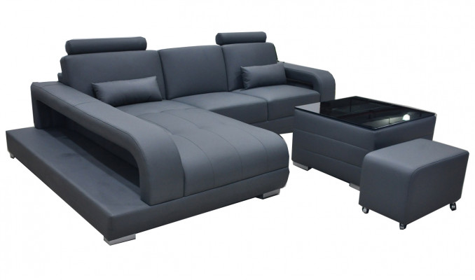 XXL Couch Corner sofa Leather Living landscape Suite Design Modern Sofa L-shape F3017C