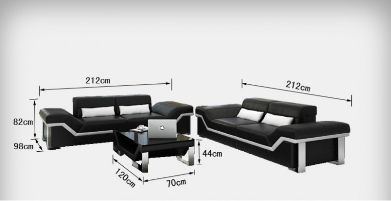 Leather Sofa Couch Living landscape 3+3 Suite Design Modern Sofas new