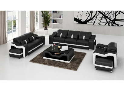 Design Sofa set Couch Upholstery Sofas Leather Modern 3+1 Seater Complete Set new