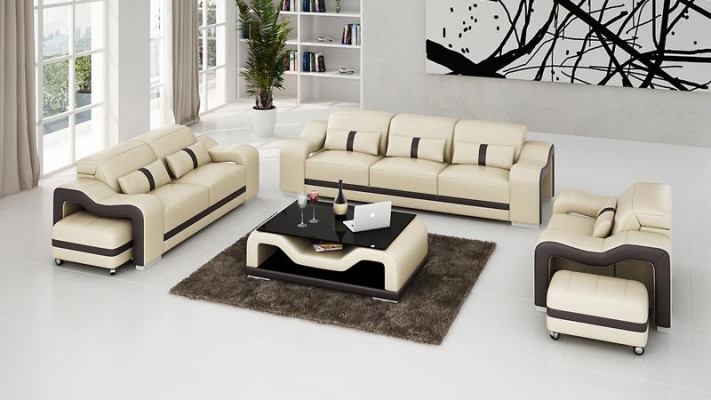 Design Sofa set Couch Upholstery Sofas Leather Modern 3+1 Seater Complete Set new