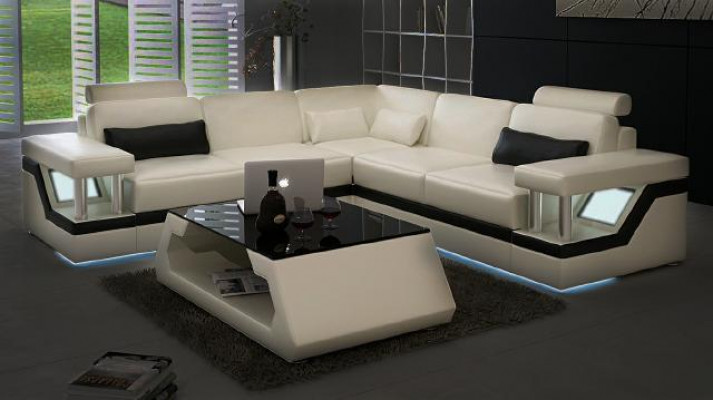 XXL leather sofa with USB Suite Living landscape Corner sofa Leather Corner sofa HAMBURG II