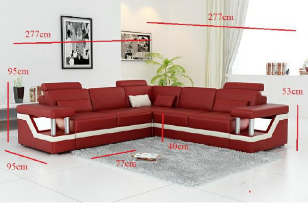 XXL leather sofa with USB Suite Living landscape Corner sofa Leather Corner sofa HAMBURG II