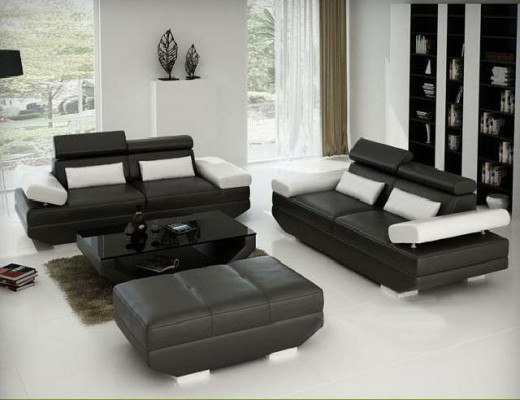 Living landscape Sofa Couch Sofa set Upholstery Suite Leather AlfredD