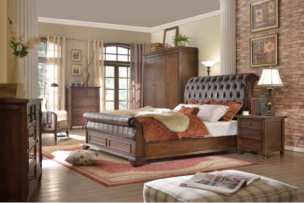 6 pieces Bedroom Set(Bed + 2x Bedside table + 2x Wardrobe + Chest of drawers)