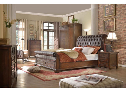 6 pieces Bedroom Set(Bed + 2x Bedside table + 2x Wardrobe + Chest of drawers)