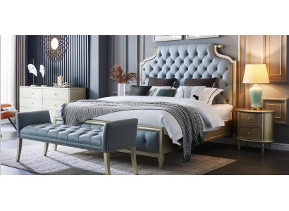 A high-quality designer bed in Chesterfield style for your bedroom