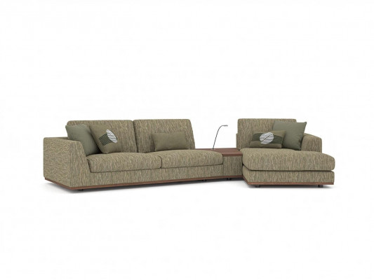 Living room Set 2pcs Complete Corner sofa L-shape Relax Furniture Armchair Modern Textile