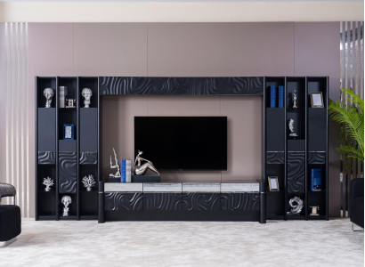 Wohnwand TV Wall Wood Modern Style Shelf Living room Furniture Wardrobe TV cabinet tv stand