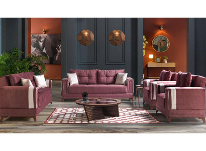 Designer Sofa set 3+2+1+1 Seater Couch Upholstery Seating Set Pink Relax