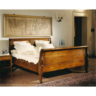 Bed Beds Double bed Bedroom Wood Upholstery Brown Double beds new