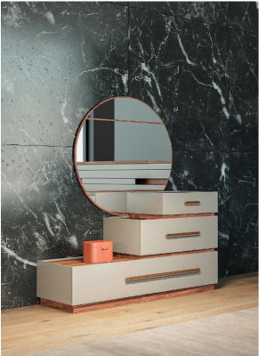 Furniture Bedroom Set 2-piece Chest of drawers with Mirror Modern Luxury design