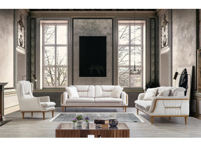 Modern white luxury sofa for Living room and 1 Seater Armchair