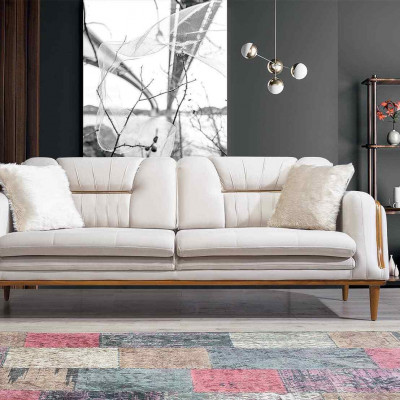 Modern white luxury sofa for Living room and 1 Seater Armchair