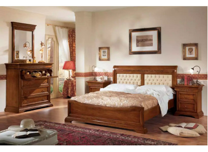 Bed Bed 2x Bedside tables Wood Design Beds Bedroom 5 pcs. sets